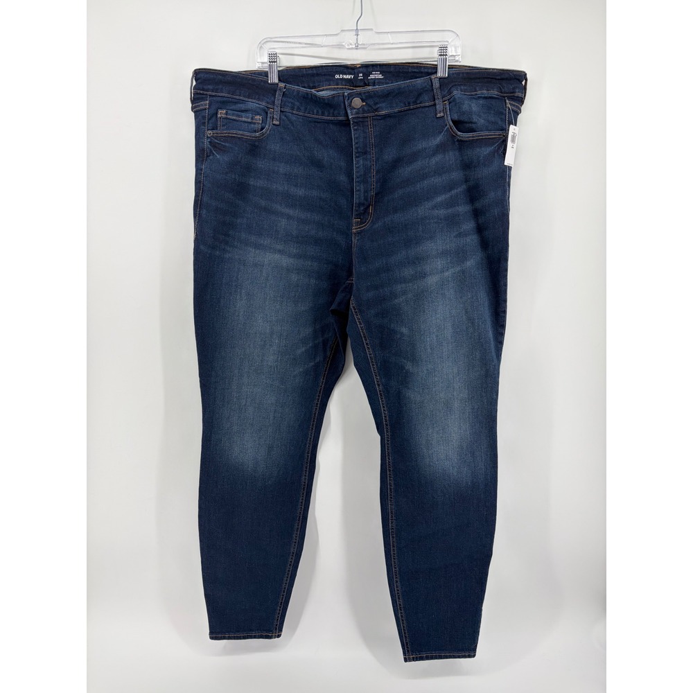 Old Navy Womens 26 Long Dark Wash Rockstar Super Skinny Mid-Rise‎ Stretch Jeans